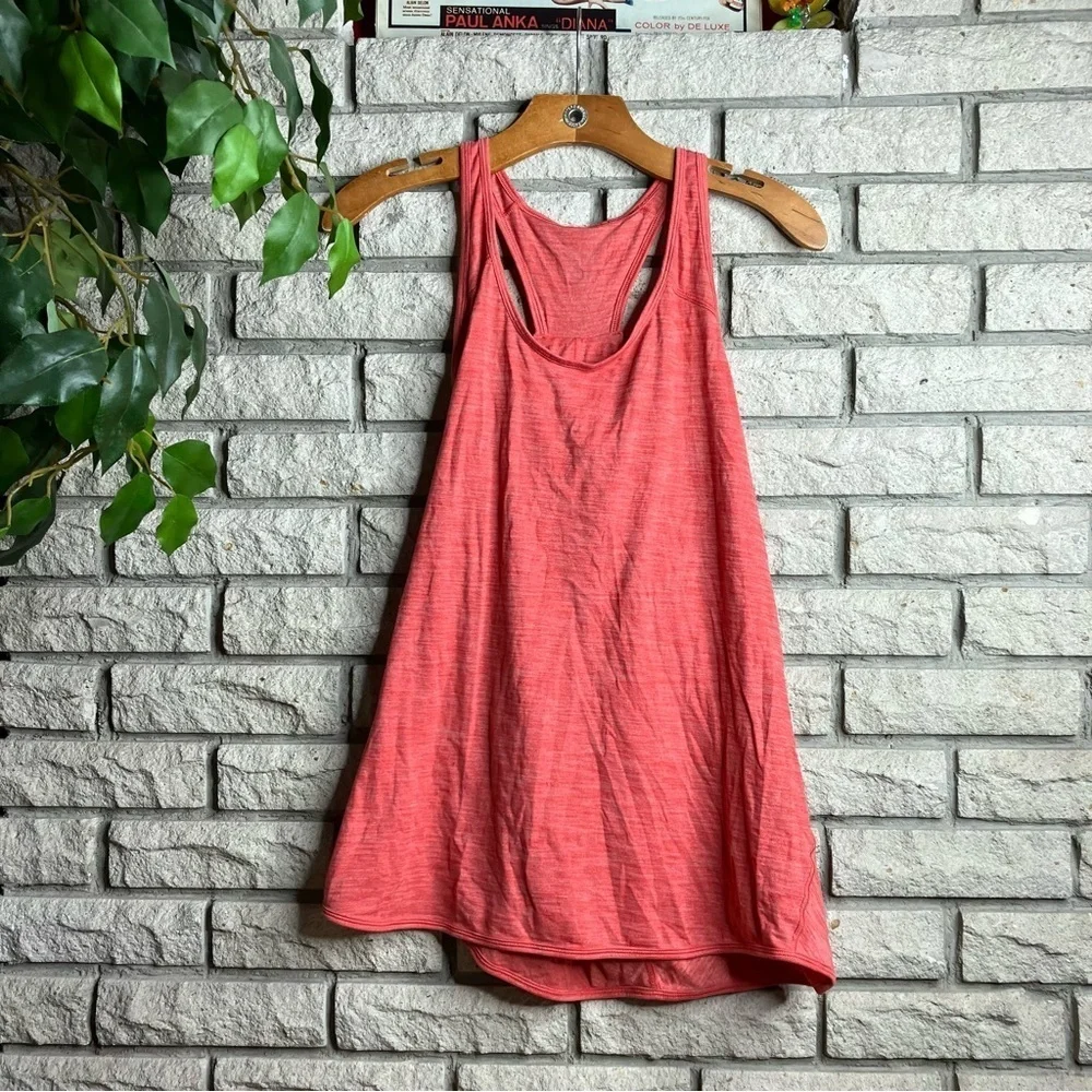 Lululemon Essential Tank Heathered Red Orange